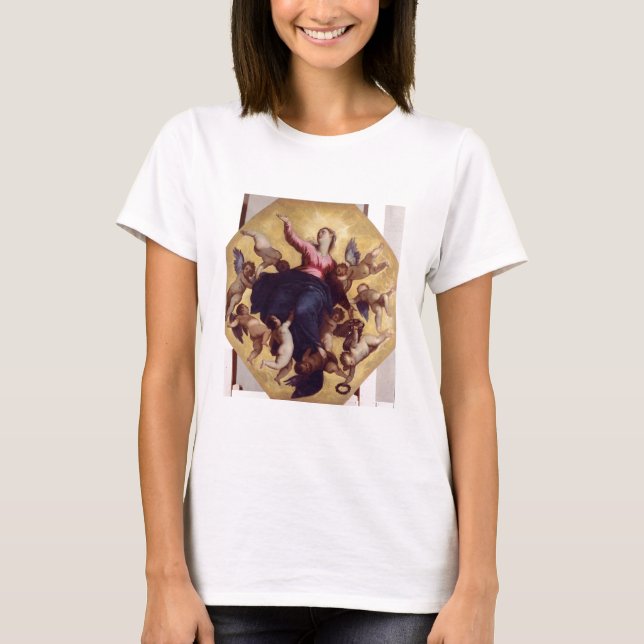 Madonna Carried by Angels (ceiling) T-Shirt (Front)