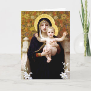 Madonna & Child by Bouguereau Religious Christmas Holiday Card