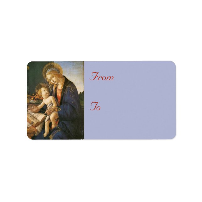 Madonna & Child Christmas Address Labels (Front)