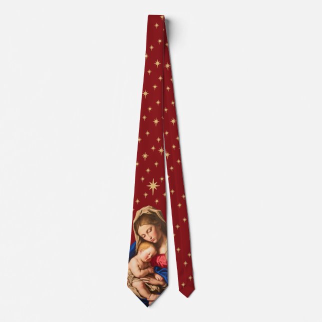 Madonna & Child Christmas Gift Priests Pastors Tie (Front)