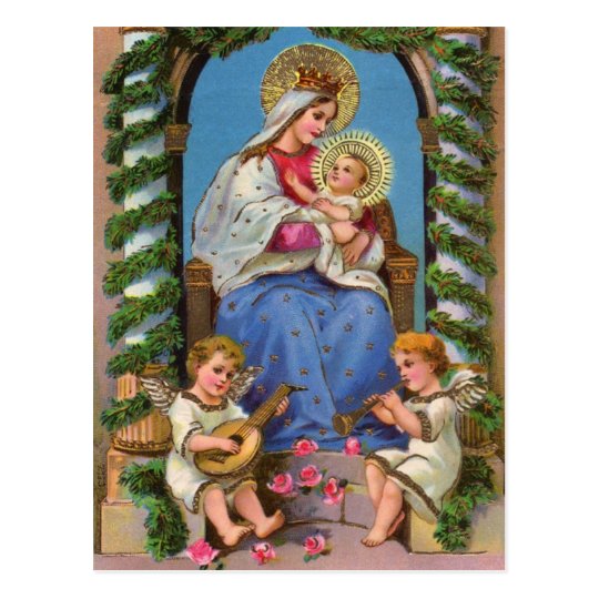 Madonna & Child Christmas Holiday Postcard