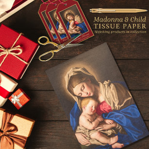 Madonna & Child Traditional Religious Christmas Tissue Paper