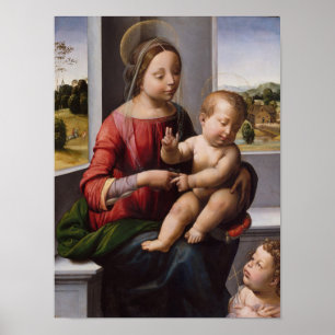 Madonna & Child with John the Baptist Poster
