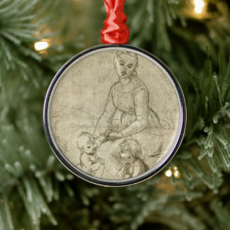Madonna, Christ and Saint John Baptist by Rapahel Metal Tree Decoration