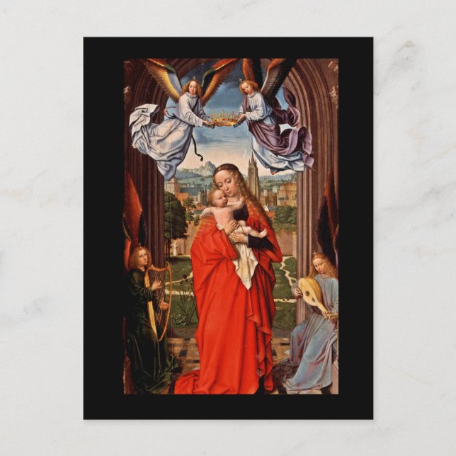 Madonna Christ Child and Angels Postcard (Front)