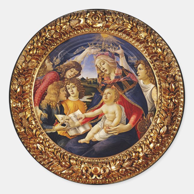 Madonna del Magnificat Classic Round Sticker (Front)