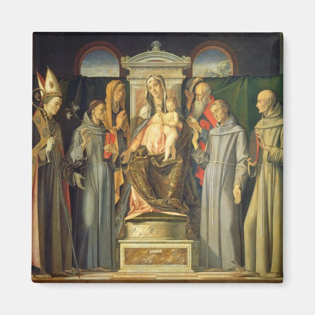 Madonna Enthroned, 1480 (oil on panel) Magnet (Front)