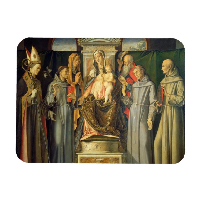 Madonna Enthroned, 1480 (oil on panel) Magnet (Horizontal)