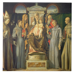 Madonna Enthroned, 1480 (oil on panel) Tile