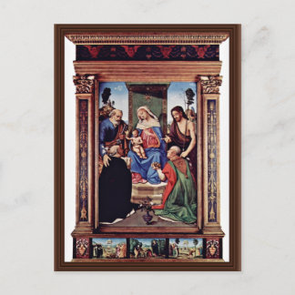 Madonna Enthroned St. Peter St. John The Baptist, Postcard