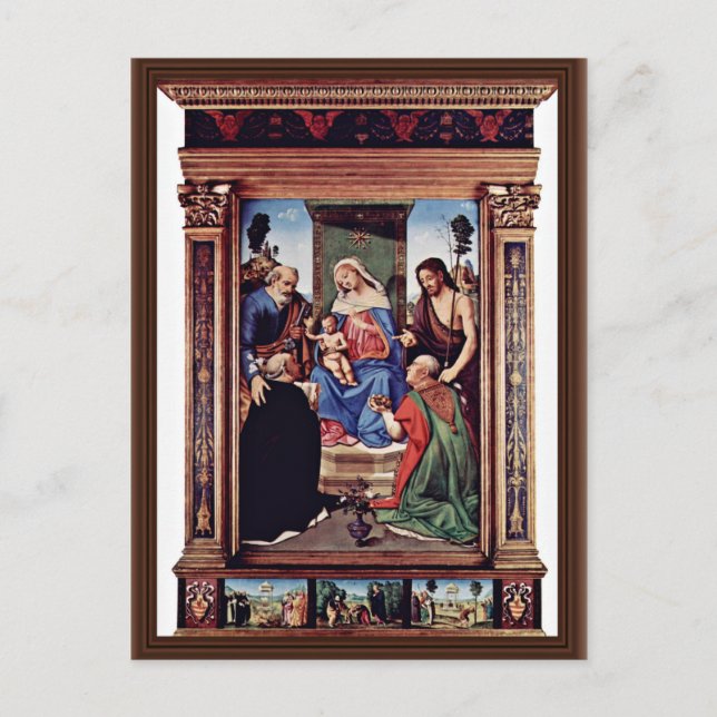 Madonna Enthroned St. Peter St. John The Baptist, Postcard (Front)