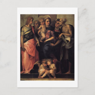 Madonna Enthroned with Four Saints postcard