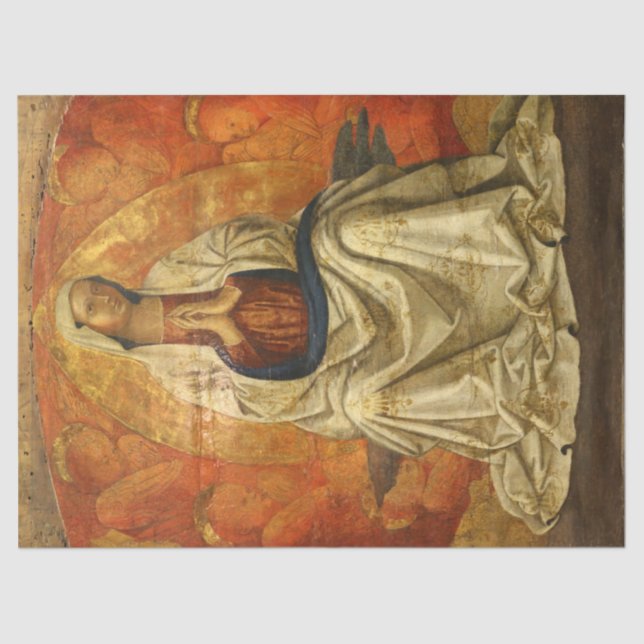 Madonna in Gloria (Virgin Mary Enthroned) Tissue Paper (Front)