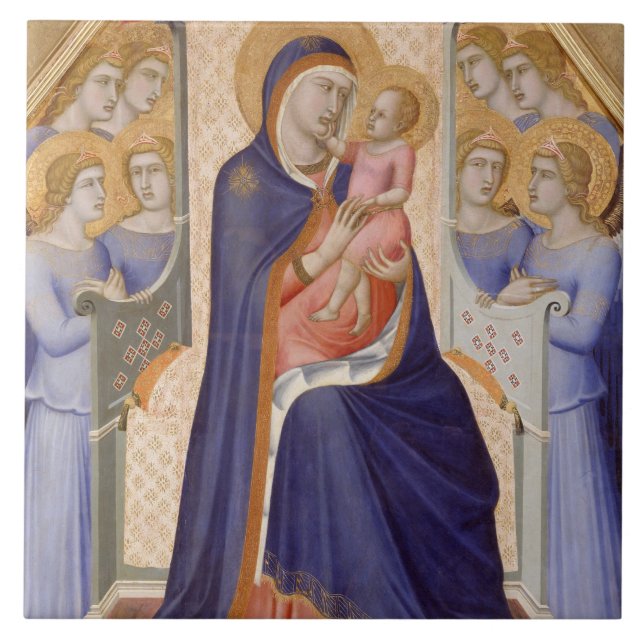 Madonna in Glory, c.1315 (tempera on panel) Tile (Front)