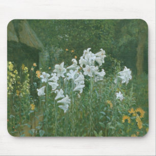 Madonna Lilies in a Garden Mouse Mat