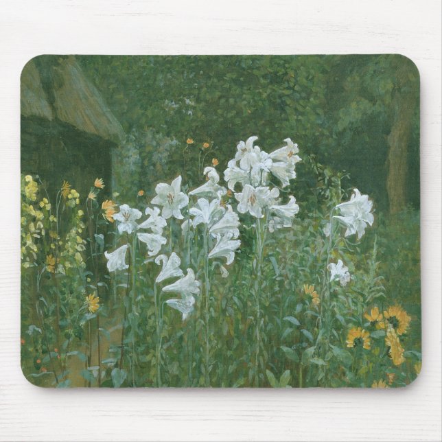 Madonna Lilies in a Garden Mouse Mat (Front)