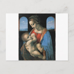 Madonna Litta by Leonardo Da Vinci c. 1490-1491 Postcard