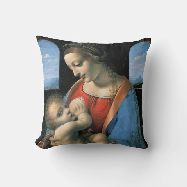 Madonna Litta, Leonardo da Vinci, 1490-1491 Cushion (Front)