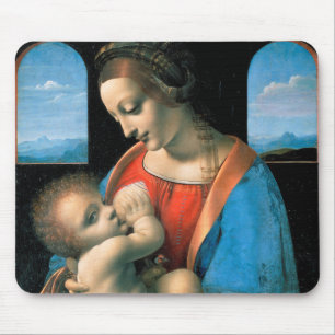 Madonna Litta, Leonardo da Vinci, 1490-1491 Mouse Mat
