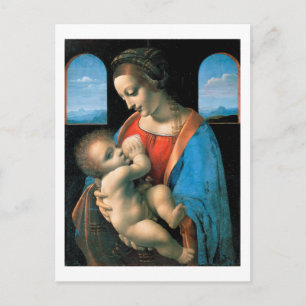 Madonna Litta, Leonardo da Vinci, 1490-1491 Postcard