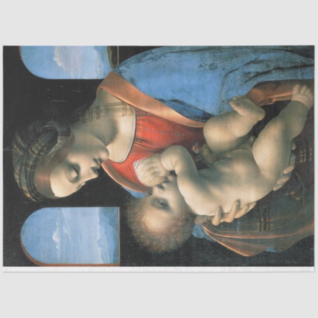 Madonna Litta, Leonardo da Vinci, 1490-1491 Tissue Paper (Front)