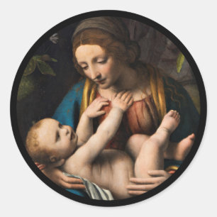 Madonna med Kristusbarnet Classic Round Sticker