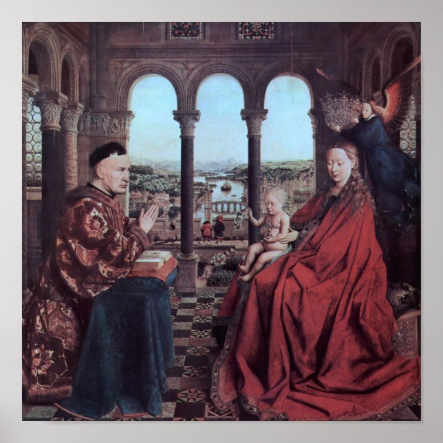 Madonna of Chancellor Rolin by Van Eyck - Poster (Front)