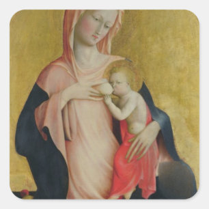Madonna of Humility, c.1410 (tempera on panel) Square Sticker