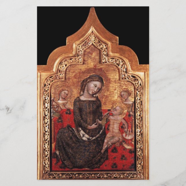 MADONNA OF HUMILITY Christmas Stationery (Front)