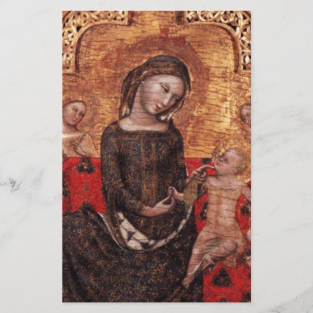 MADONNA OF HUMILITY Christmas Stationery (Front)