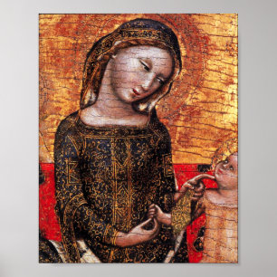 MADONNA OF HUMILITY Detail by Vitale de Bologna Poster