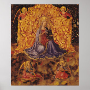 Madonna of Humility with Christ Child and Angels Poster