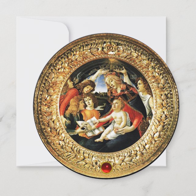 Madonna of Magnificat Christmas Party Red Ruby Invitation (Front)