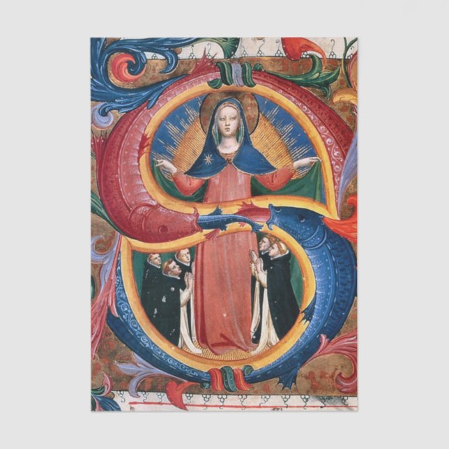 Madonna of Mercy with Kneeling Friars by Angelico  Tissue Paper (Front)