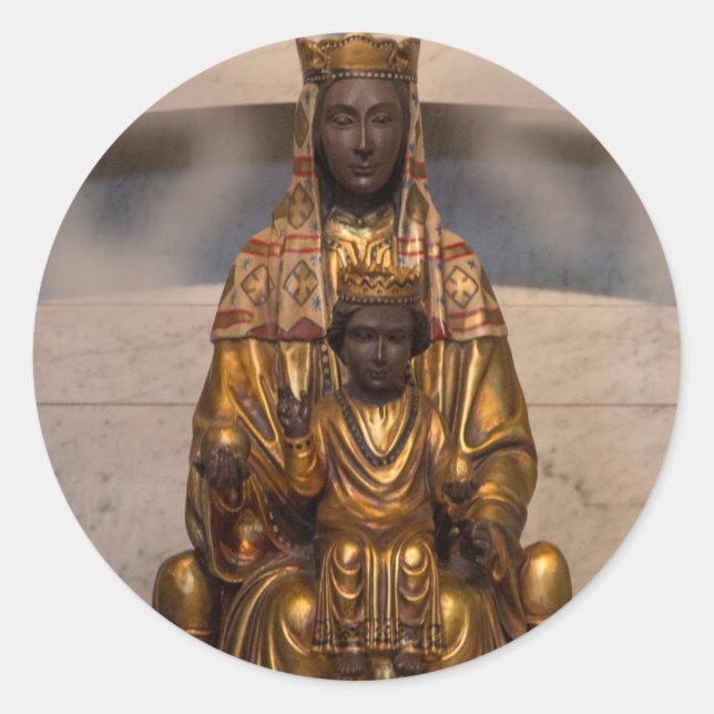 Madonna of Montserrat Black Madonna Spain Classic Round Sticker (Front)