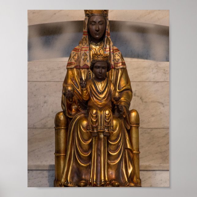 Madonna of Montserrat Black Madonna Virgin Mary Poster (Front)