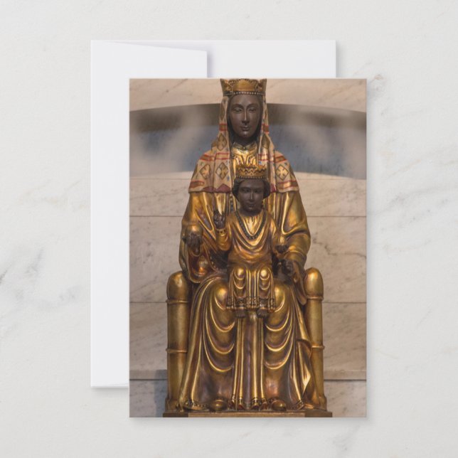 Madonna of Montserrat Black Madonna Virgin Mary Thank You Card (Front)