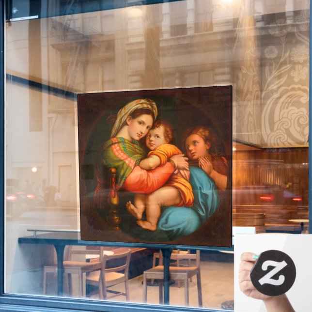  Madonna of the Armchair Raphael 1895  Window Cling (Cafe Window)