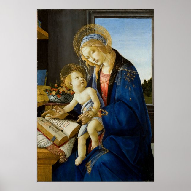 Madonna of the Book by Botticelli Poster (Front)