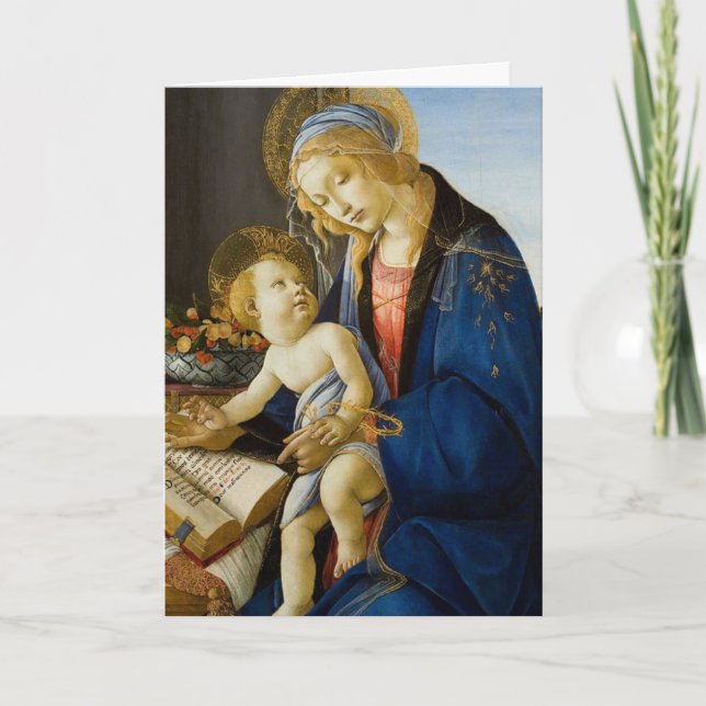 Madonna of the Book by Botticelli Religious Card (Front)