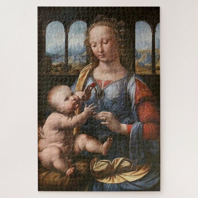 Madonna of the Carnation - Leonardo da Vinci Jigsaw Puzzle (Vertical)