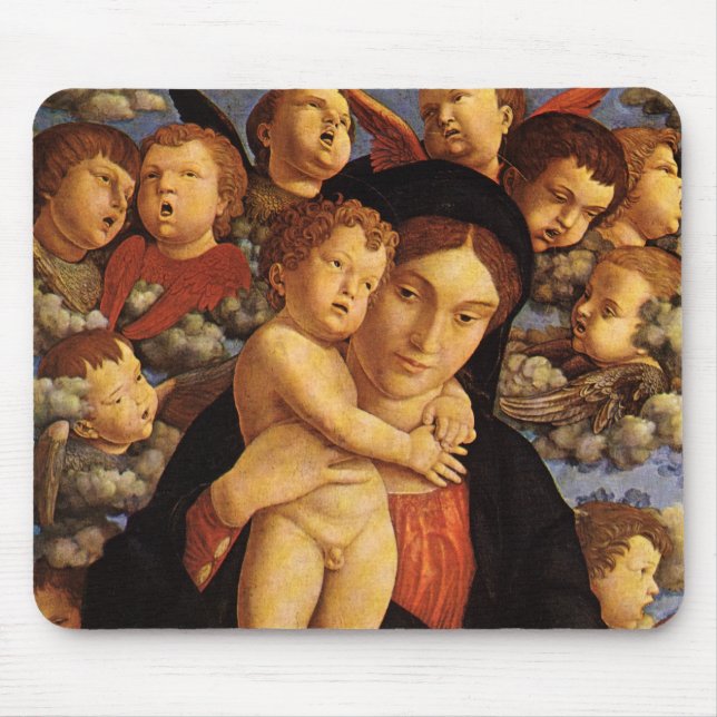Madonna of the Cherubim by Andrea Mantegna Mouse Mat (Front)