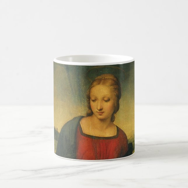 Madonna of the Goldfinch by Raphael Sanzio Coffee Mug (Center)