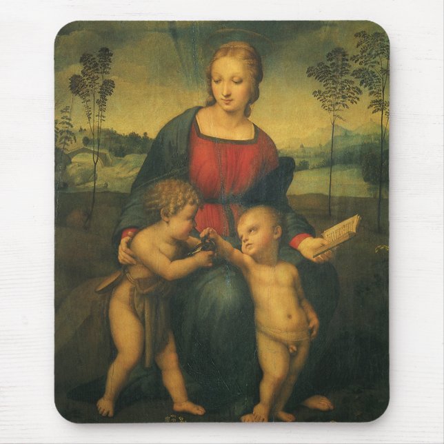 Madonna of the Goldfinch by Raphael Sanzio Mouse Mat (Front)