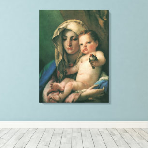 Madonna of the Goldfinch by Tiepolo, Vintage Art Canvas Print