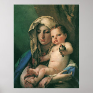 Madonna of the Goldfinch by Tiepolo, Vintage Art Poster