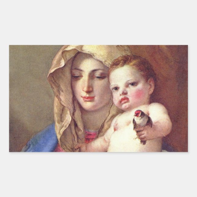 Madonna of the Goldfinch Rectangular Sticker (Front)
