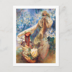 Madonna of the Lily, Mucha Postcard