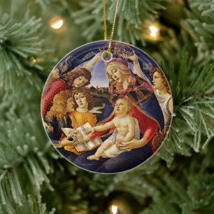 Madonna of the Magnificat by Sandro Botticelli Ceramic Tree Decoration