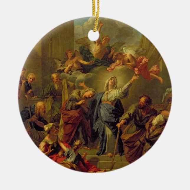 Madonna of the Magnificat Ceramic Tree Decoration (Front)
